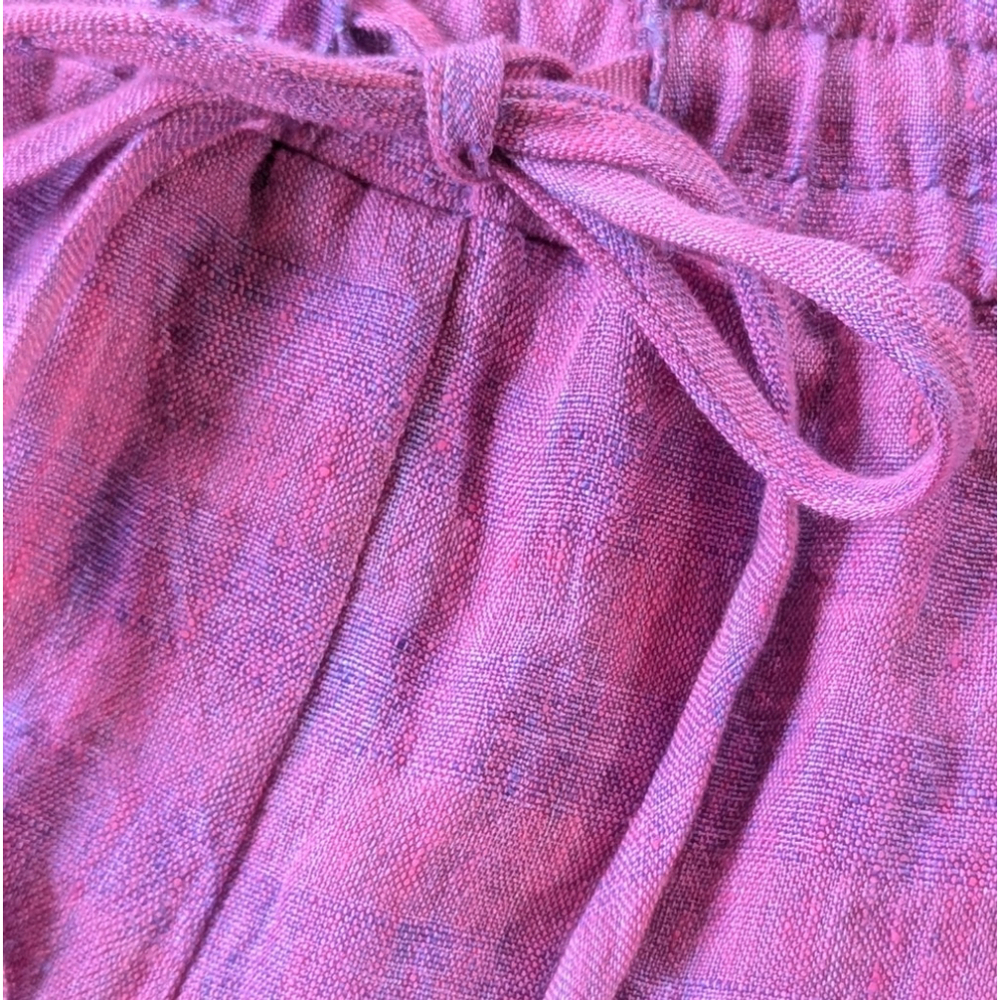 Lavender Brown Linen Plaid Ruffled Shorts Sz M | Weekend Stroll Favorite - Picture 9 of 10